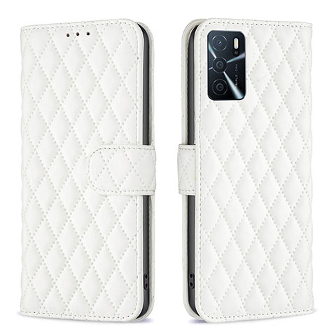 Custodia Portafoglio In Pelle Cover con Supporto B11F per Oppo A16s Bianco