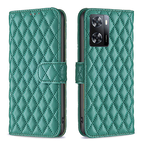 Custodia Portafoglio In Pelle Cover con Supporto B11F per Oppo A77 4G Verde