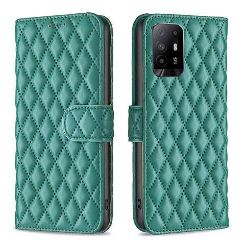 Custodia Portafoglio In Pelle Cover con Supporto B11F per Oppo A94 5G Verde