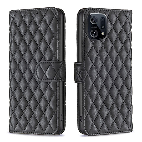 Custodia Portafoglio In Pelle Cover con Supporto B11F per Oppo Find X5 5G Nero