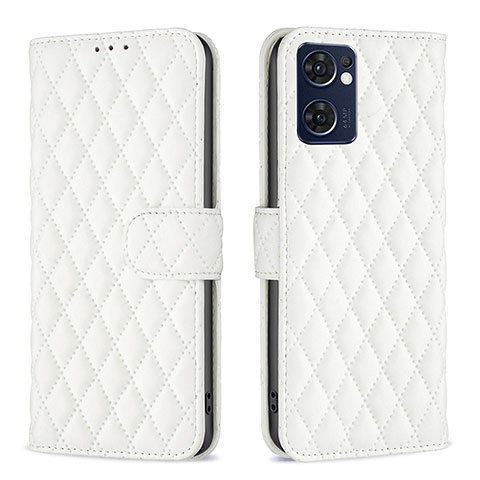 Custodia Portafoglio In Pelle Cover con Supporto B11F per Oppo Find X5 Lite 5G Bianco