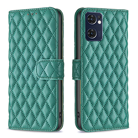 Custodia Portafoglio In Pelle Cover con Supporto B11F per Oppo Find X5 Lite 5G Verde