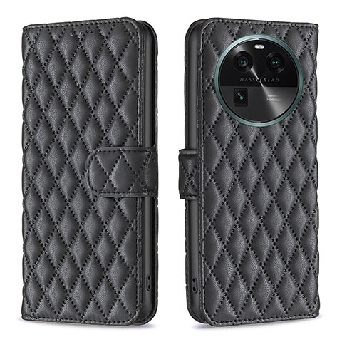 Custodia Portafoglio In Pelle Cover con Supporto B11F per Oppo Find X6 5G Nero