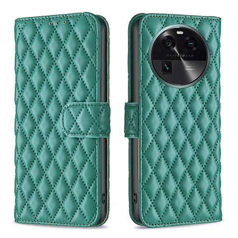 Custodia Portafoglio In Pelle Cover con Supporto B11F per Oppo Find X6 5G Verde