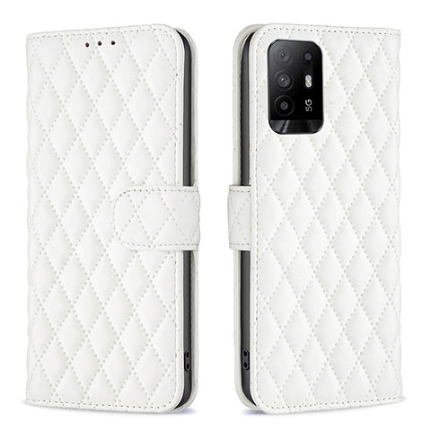 Custodia Portafoglio In Pelle Cover con Supporto B11F per Oppo Reno5 Z 5G Bianco