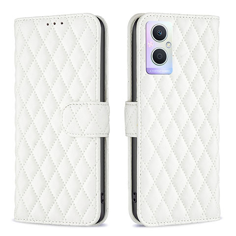 Custodia Portafoglio In Pelle Cover con Supporto B11F per Oppo Reno8 Z 5G Bianco