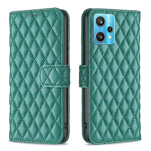 Custodia Portafoglio In Pelle Cover con Supporto B11F per Realme 9 4G Verde