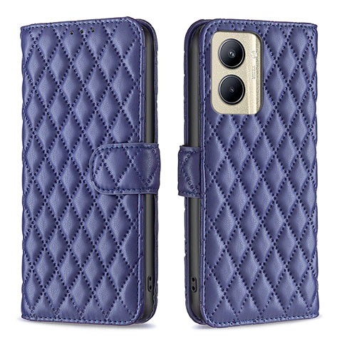 Custodia Portafoglio In Pelle Cover con Supporto B11F per Realme C33 (2023) Blu