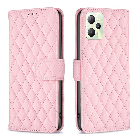 Custodia Portafoglio In Pelle Cover con Supporto B11F per Realme C35 Oro Rosa