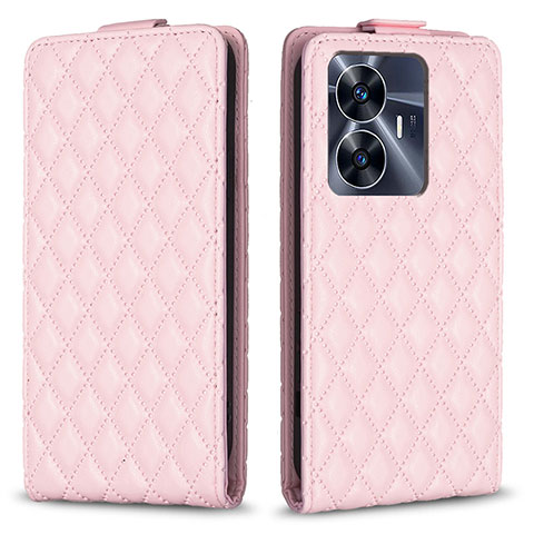 Custodia Portafoglio In Pelle Cover con Supporto B11F per Realme C55 Rosa