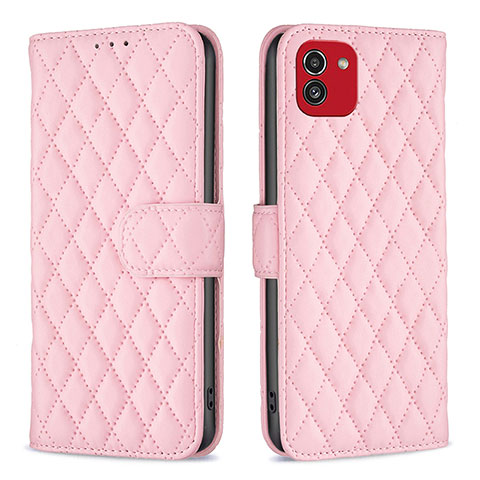 Custodia Portafoglio In Pelle Cover con Supporto B11F per Samsung Galaxy A03 Oro Rosa