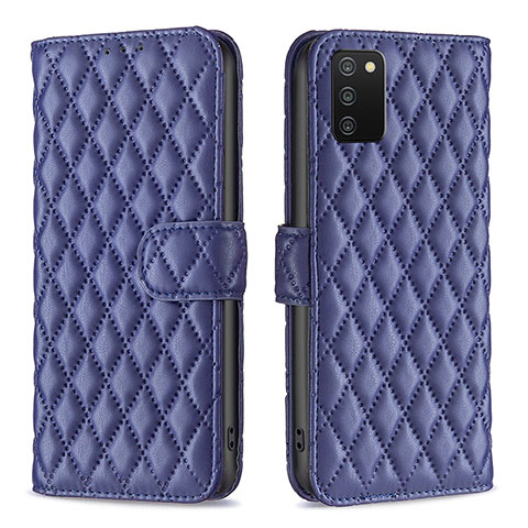 Custodia Portafoglio In Pelle Cover con Supporto B11F per Samsung Galaxy A03s Blu