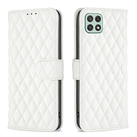 Custodia Portafoglio In Pelle Cover con Supporto B11F per Samsung Galaxy A22s 5G Bianco