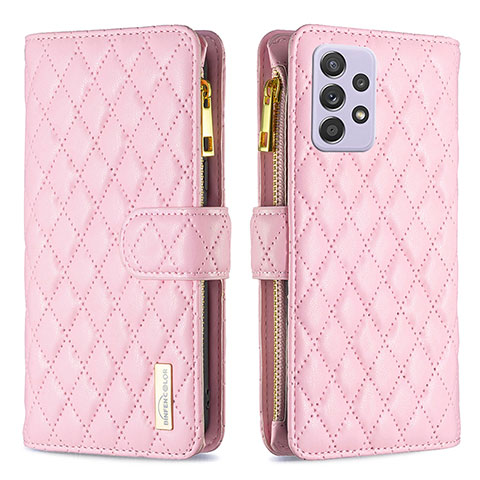 Custodia Portafoglio In Pelle Cover con Supporto B11F per Samsung Galaxy A52 5G Oro Rosa