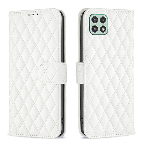 Custodia Portafoglio In Pelle Cover con Supporto B11F per Samsung Galaxy F42 5G Bianco