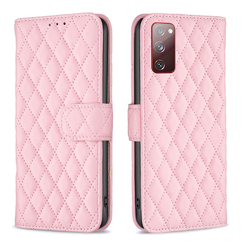 Custodia Portafoglio In Pelle Cover con Supporto B11F per Samsung Galaxy S20 FE (2022) 5G Oro Rosa