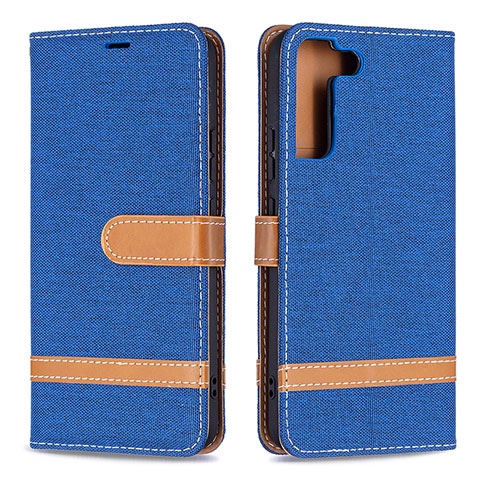 Custodia Portafoglio In Pelle Cover con Supporto B11F per Samsung Galaxy S21 FE 5G Blu