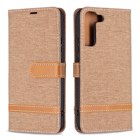 Custodia Portafoglio In Pelle Cover con Supporto B11F per Samsung Galaxy S21 FE 5G Oro