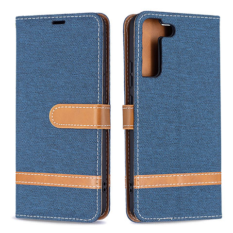 Custodia Portafoglio In Pelle Cover con Supporto B11F per Samsung Galaxy S21 Plus 5G Blu Notte