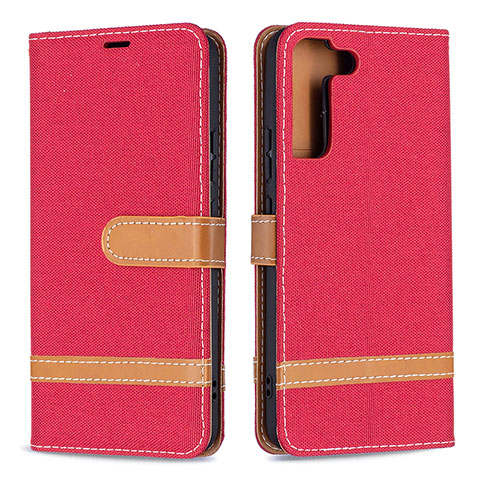 Custodia Portafoglio In Pelle Cover con Supporto B11F per Samsung Galaxy S21 Plus 5G Rosso