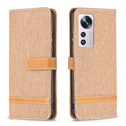 Custodia Portafoglio In Pelle Cover con Supporto B11F per Xiaomi Mi 12 5G Oro