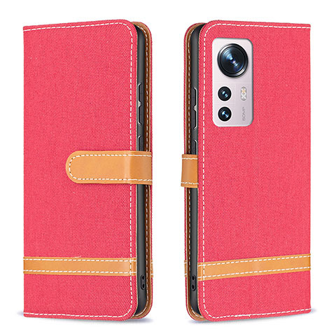 Custodia Portafoglio In Pelle Cover con Supporto B11F per Xiaomi Mi 12 5G Rosso