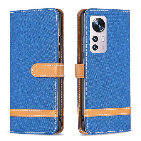 Custodia Portafoglio In Pelle Cover con Supporto B11F per Xiaomi Mi 12S Pro 5G Blu