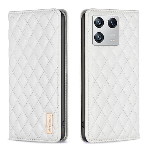 Custodia Portafoglio In Pelle Cover con Supporto B11F per Xiaomi Mi 13 Pro 5G Bianco