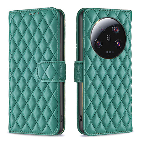 Custodia Portafoglio In Pelle Cover con Supporto B11F per Xiaomi Mi 13 Ultra 5G Verde