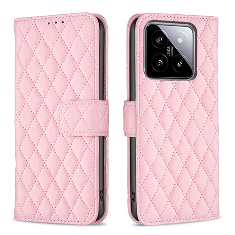 Custodia Portafoglio In Pelle Cover con Supporto B11F per Xiaomi Mi 14 5G Oro Rosa