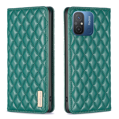 Custodia Portafoglio In Pelle Cover con Supporto B11F per Xiaomi Poco C55 Verde