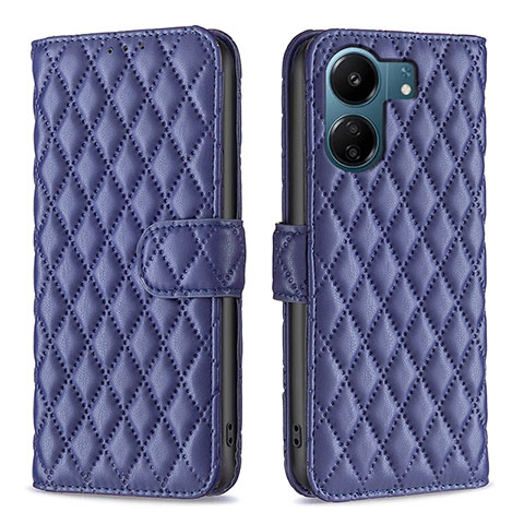 Custodia Portafoglio In Pelle Cover con Supporto B11F per Xiaomi Poco C65 Blu