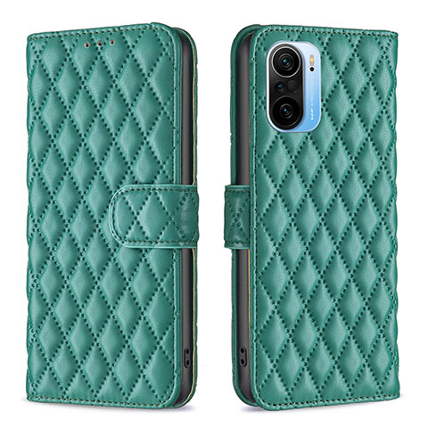 Custodia Portafoglio In Pelle Cover con Supporto B11F per Xiaomi Poco F3 5G Verde