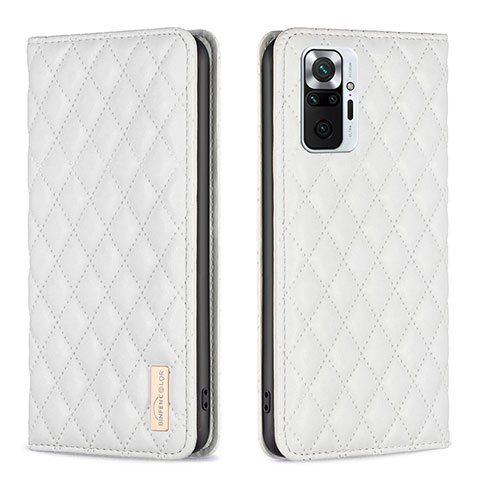 Custodia Portafoglio In Pelle Cover con Supporto B11F per Xiaomi Redmi Note 10 Pro 4G Bianco