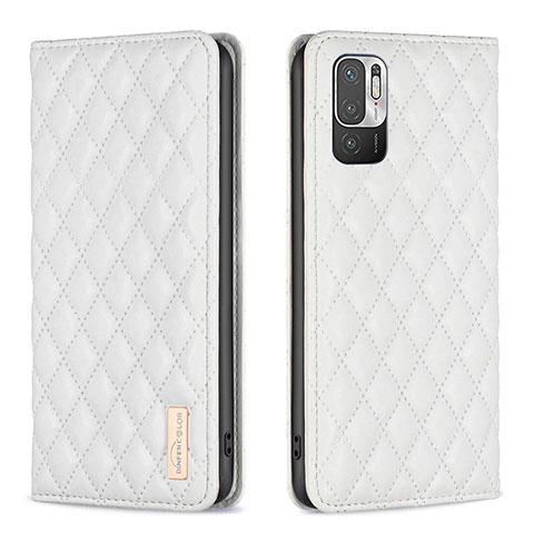 Custodia Portafoglio In Pelle Cover con Supporto B11F per Xiaomi Redmi Note 10T 5G Bianco