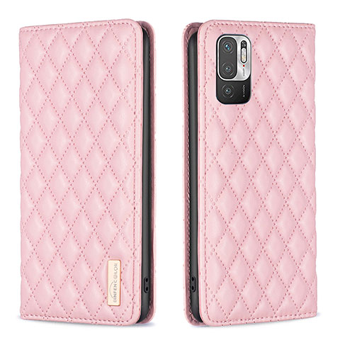 Custodia Portafoglio In Pelle Cover con Supporto B11F per Xiaomi Redmi Note 10T 5G Oro Rosa