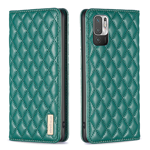 Custodia Portafoglio In Pelle Cover con Supporto B11F per Xiaomi Redmi Note 10T 5G Verde