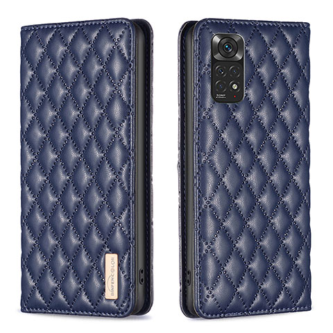 Custodia Portafoglio In Pelle Cover con Supporto B11F per Xiaomi Redmi Note 11 4G (2022) Blu