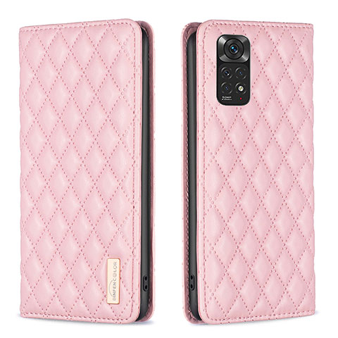 Custodia Portafoglio In Pelle Cover con Supporto B11F per Xiaomi Redmi Note 11 4G (2022) Oro Rosa