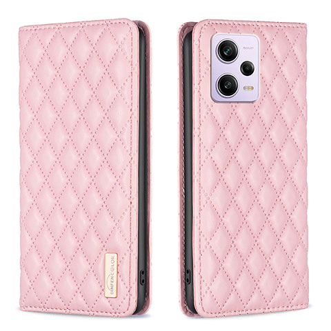 Custodia Portafoglio In Pelle Cover con Supporto B11F per Xiaomi Redmi Note 12 Pro+ Plus 5G Oro Rosa