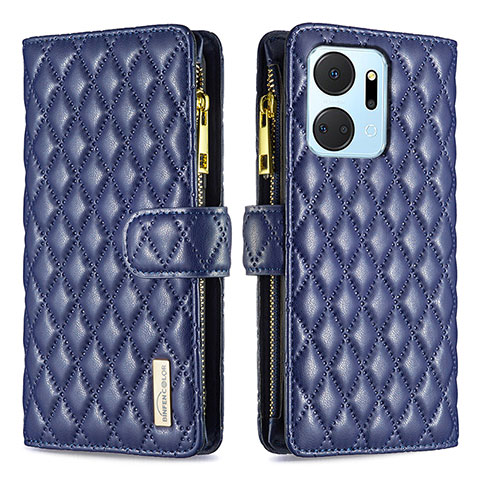 Custodia Portafoglio In Pelle Cover con Supporto B12F per Huawei Honor X7a Blu