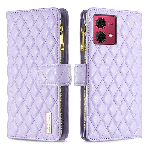 Custodia Portafoglio In Pelle Cover con Supporto B12F per Motorola Moto G84 5G Viola