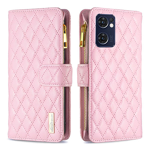 Custodia Portafoglio In Pelle Cover con Supporto B12F per OnePlus Nord CE 2 5G Oro Rosa