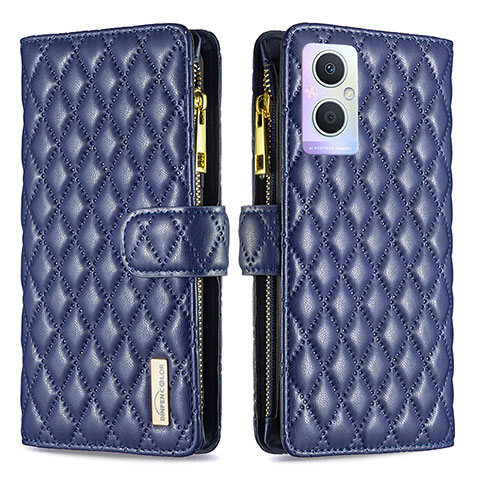 Custodia Portafoglio In Pelle Cover con Supporto B12F per OnePlus Nord N20 5G Blu