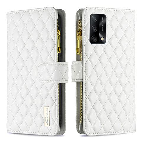 Custodia Portafoglio In Pelle Cover con Supporto B12F per Oppo A74 4G Bianco