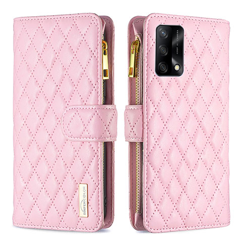 Custodia Portafoglio In Pelle Cover con Supporto B12F per Oppo A74 4G Oro Rosa