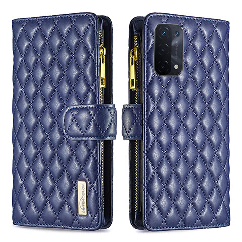 Custodia Portafoglio In Pelle Cover con Supporto B12F per Oppo A93 5G Blu