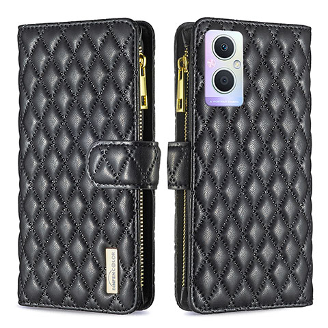 Custodia Portafoglio In Pelle Cover con Supporto B12F per Oppo F21 Pro 5G Nero