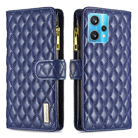 Custodia Portafoglio In Pelle Cover con Supporto B12F per Realme 9 4G Blu