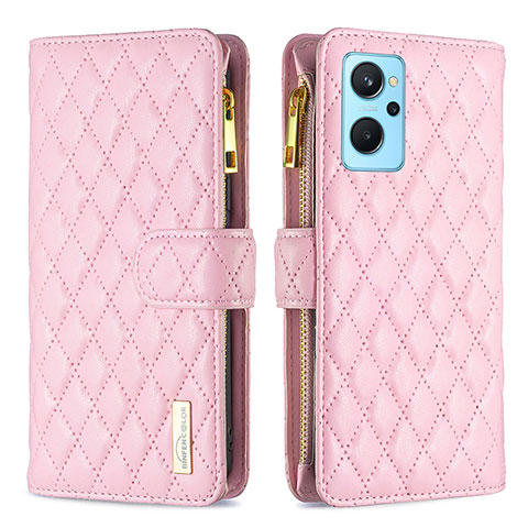 Custodia Portafoglio In Pelle Cover con Supporto B12F per Realme 9i 4G Oro Rosa